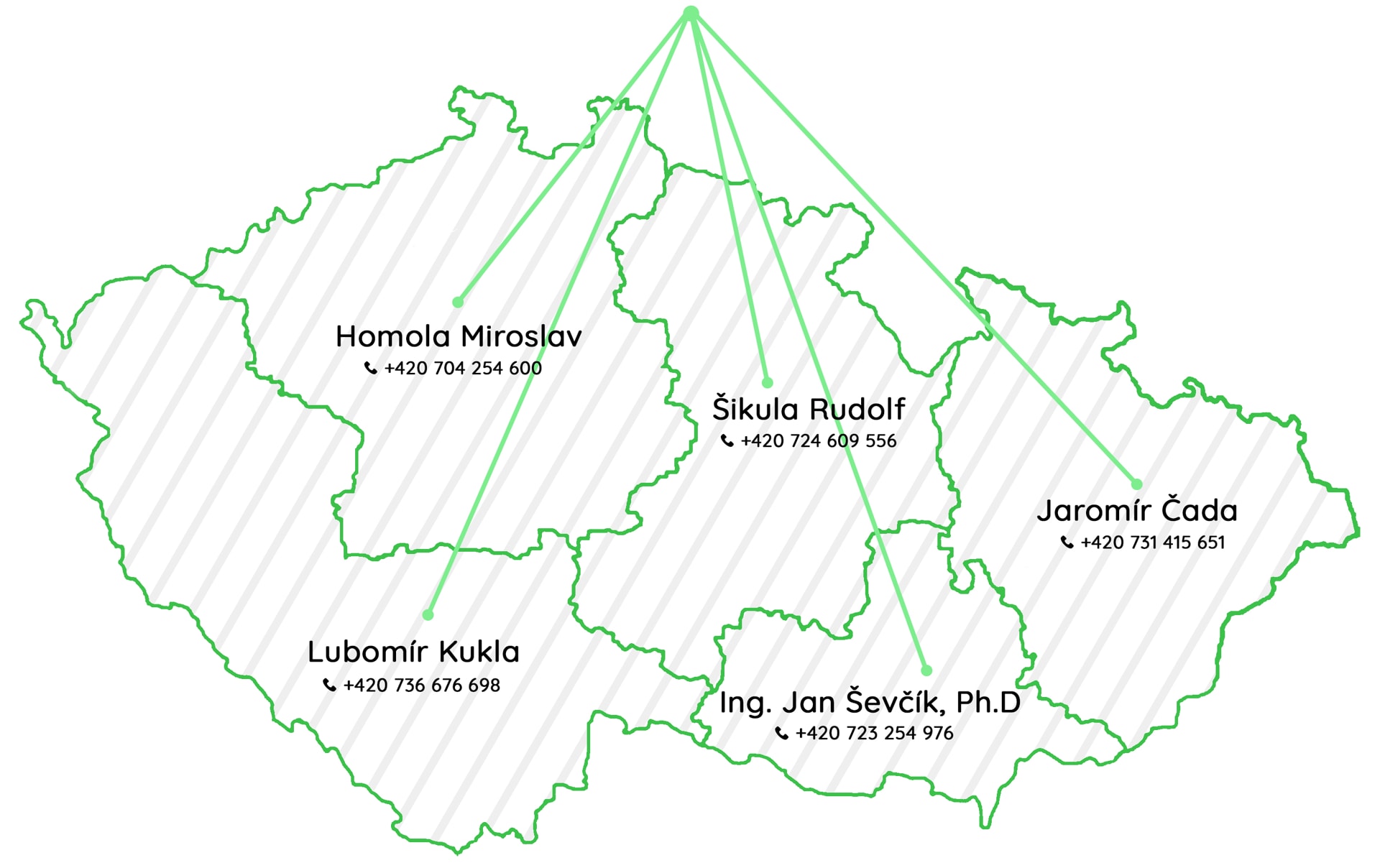 Mapa ČR s kontakty na odborníky přes tepelné izolace